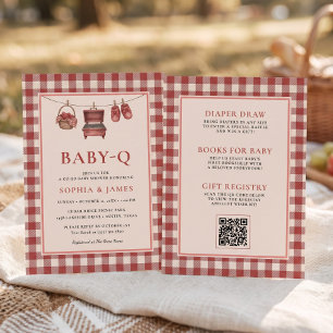 All In One Baby Q Red Gingham Clothesline BBQ Invitation
