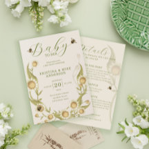 All in One Baby to Bee QR Code Shower Invitation