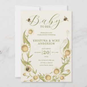 All in One Baby to Bee QR Code Shower Invitation