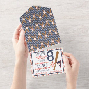 All in One Baseball Birthday Invitation