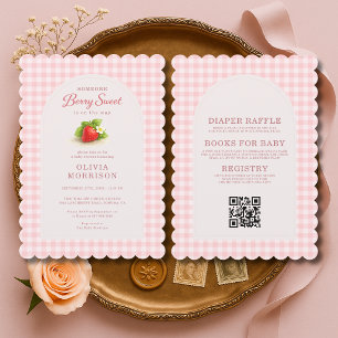 All in One Berry Sweet Strawberry Baby Shower Invitation