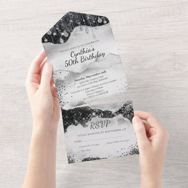 ALL IN ONE Bling Invitation Design (Tearaway)