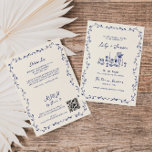 All In One Blue Hand Drawn Wedding Invitation<br><div class="desc">Introducing our Mediterranean inspired all-in-one wedding invitation, a perfect blend of elegance, charm, and whimsy to set the tone for your special day. Featuring a delicate, hand-drawn botanical frame in a beautiful shade of blue, this invitation evokes the serene beauty and timeless romance of the Mediterranean. The intricate foliage gracefully...</div>