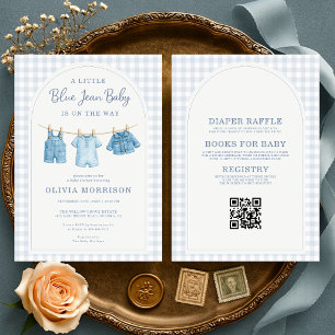 All in One Blue Jean Baby Baby Shower Invitation