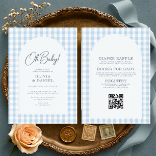 All in One Blue Oh Baby Couples Baby Shower Invitation
