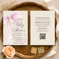 All in One Blush Pink Bow Linen Baby Shower