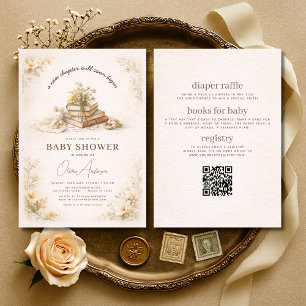 All in One Book New Chapter Begins Baby Shower Invitation
