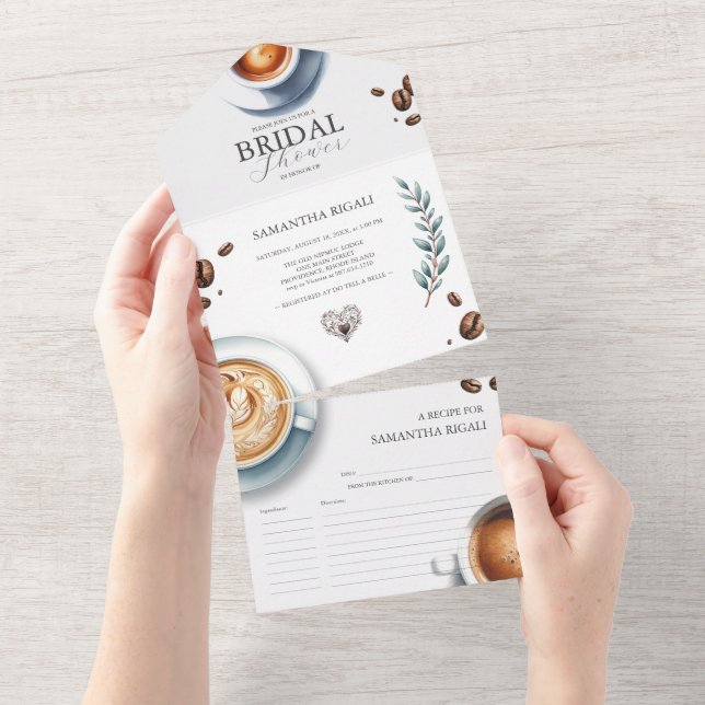 All-In-One Bridal Shower Invites Love Is Brewing (Tearaway)