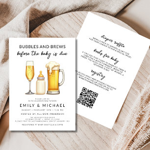 All in One Bubbles & Brews Before Baby is Due Invitation