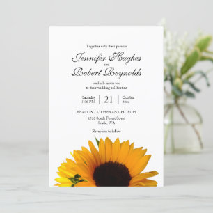 All in One Budget Rustic Sunflower Wedding Invitation