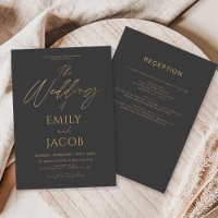 All in One Charcoal Grey Gold Wedding Script