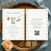 All in One Duck Hunting Gingham Boy Baby Shower