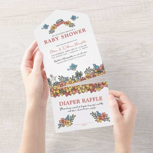 All in One Easter Baby Shower Invite (Tearaway)