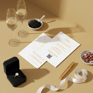 All in One Elegant Gold Dove Wedding Invitation