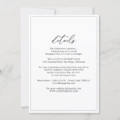 All-In-One Elegant Script Black and White Wedding Invitation (Back)