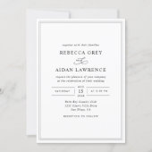 All-In-One Elegant Script Black and White Wedding Invitation (Front)