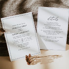 All-In-One Elegant Script Black and White Wedding Invitation