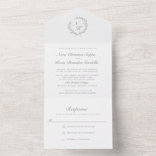 All in One Elegant Wedding Invitation (Inside)