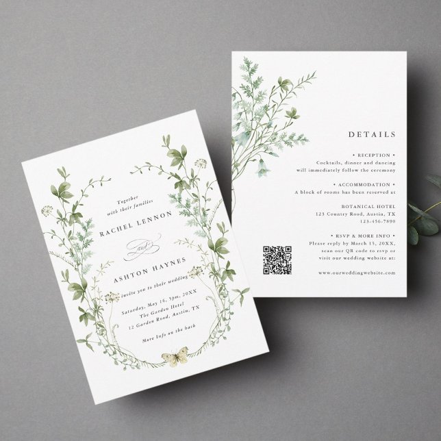 All In One Elegant Wildflower Wedding Invitation (Creator Uploaded)