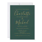 All In One Emerald Green Gold Script Wedding