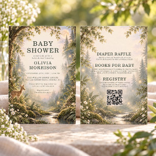 All in One Enchanted Forest Baby Shower Invitation