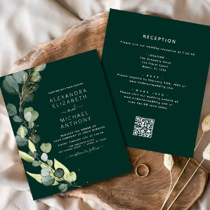 All in One Eucalyptus QR Code Wedding Invitation