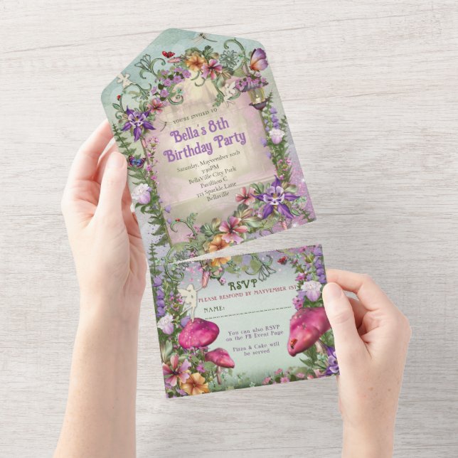 ALL IN ONE Fairy Birthday Invitation (Tearaway)