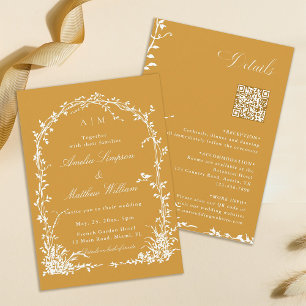All in One Floral Arch Garden Wedding Amber Invitation