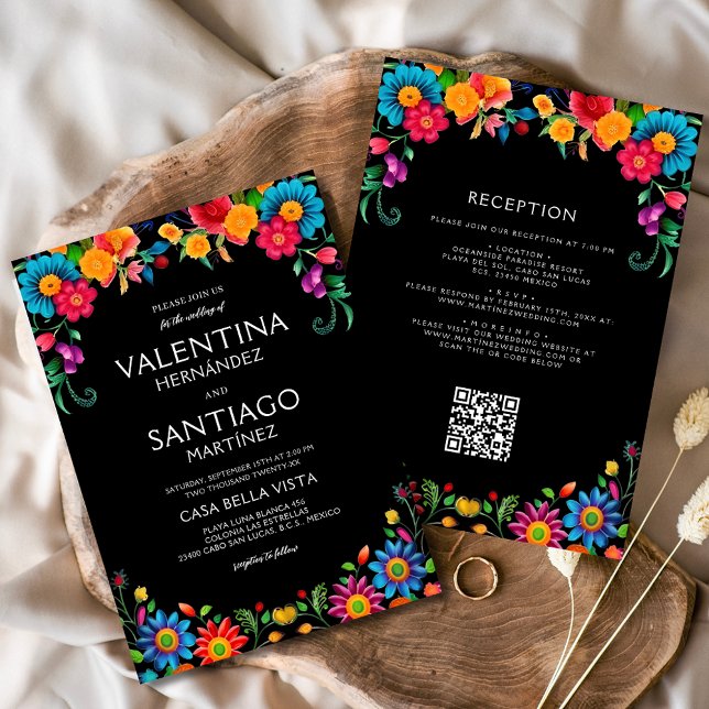 All in One Floral Mexican Colourful Fiesta Wedding Invitation (Creator Uploaded)