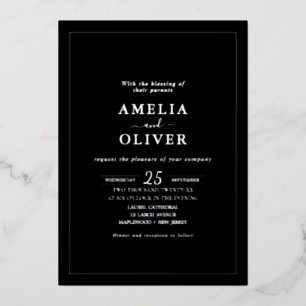 All In One Foil Silver QR Code Dark Black Wedding