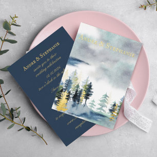 All In One   Gilded Navy Watercolor Forest Wedding