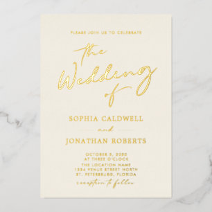 All in One Gold Calligraphy Cream Wedding