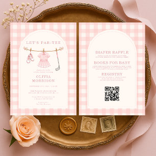 All in One Golf Par-tee Pink Girl Baby Shower Invitation