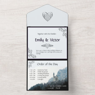 All in One Gothic Style Wedding Invite