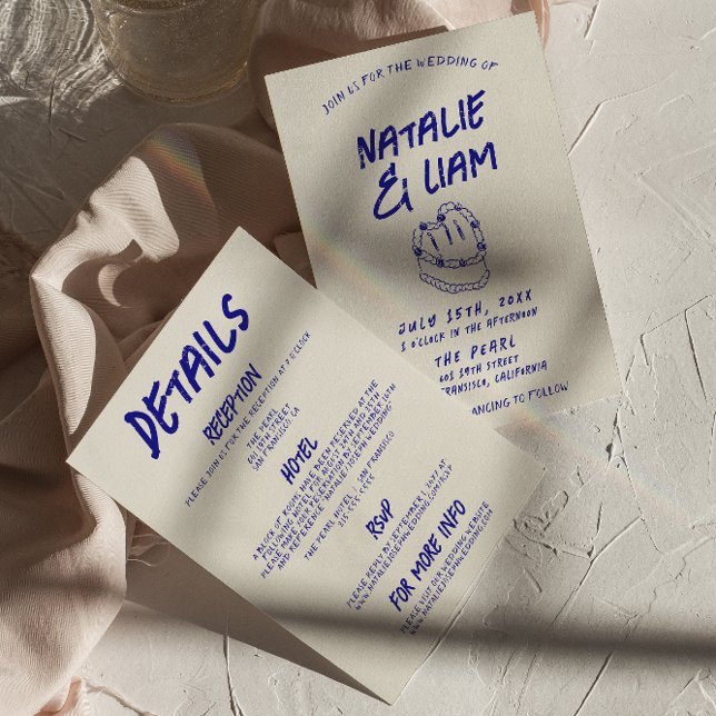 All In One Grunge Hand Drawn Cake Retro Wedding Invitation (Creator Uploaded)