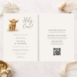 All in One Holy Cow Highland Couples Baby Shower Invitation