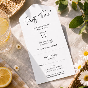 All In One Invitation   Party Tear Off RSVP Invite