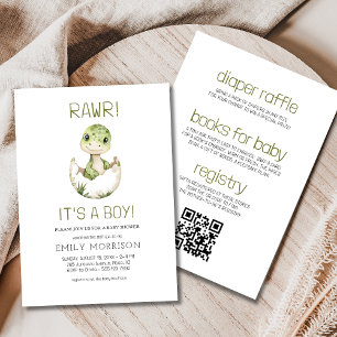 All in One It's a Boy Dinosaur Baby Boy Shower Invitation