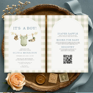 All in One It's a Boy Duck Hunting Baby Shower Invitation