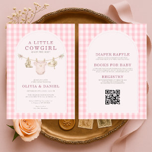 All in One Little Cowgirl Clothesline Baby Shower Invitation