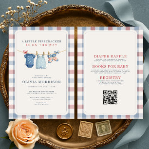 All in One Little Firecracker 4th July Baby Shower Invitation