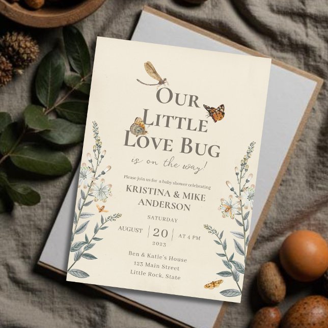 All in One Little Love Bug Baby Shower Invitation (Creator Uploaded)