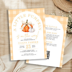 All in one little pumpkin autumn fall baby shower invitation