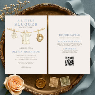 All in One Little Slugger Baseball Baby Shower Invitation