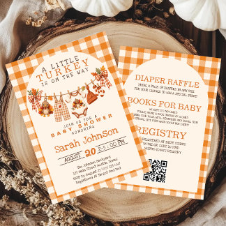 All in One Little Turkey Fall Baby Shower Invitation
