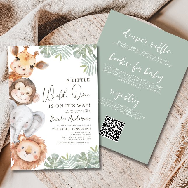 All in One Little Wild One Safari Baby Shower Invitation (Creator Uploaded)