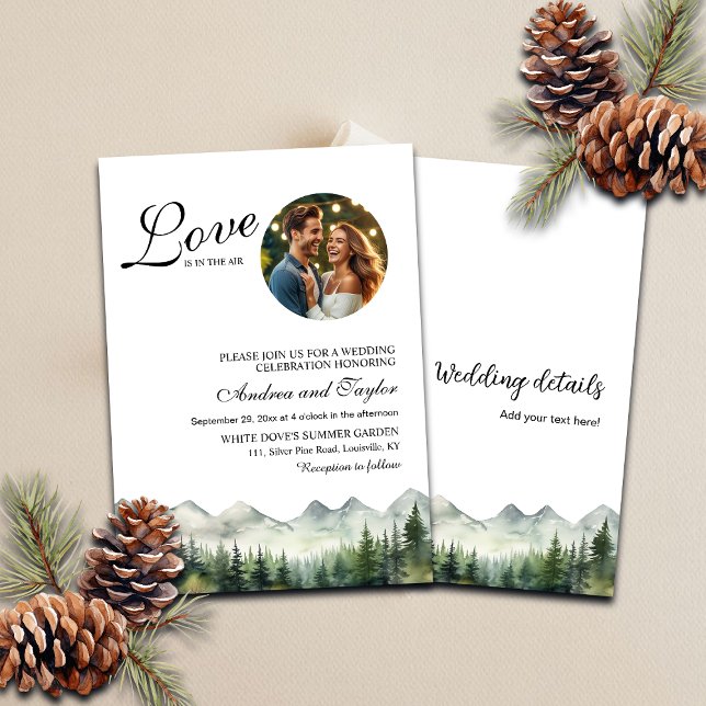 All in One Love is in the air Photo Wedding Invitation (Creator Uploaded)