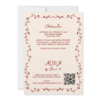 All In One Maroon Hand Drawn QR Code Wedding