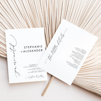 All In One Minimalist Black and White Wedding Invitation