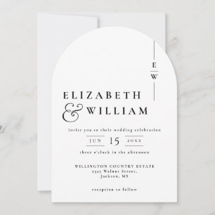 All In One Modern Elegant Monogram Wedding Arch Invitation